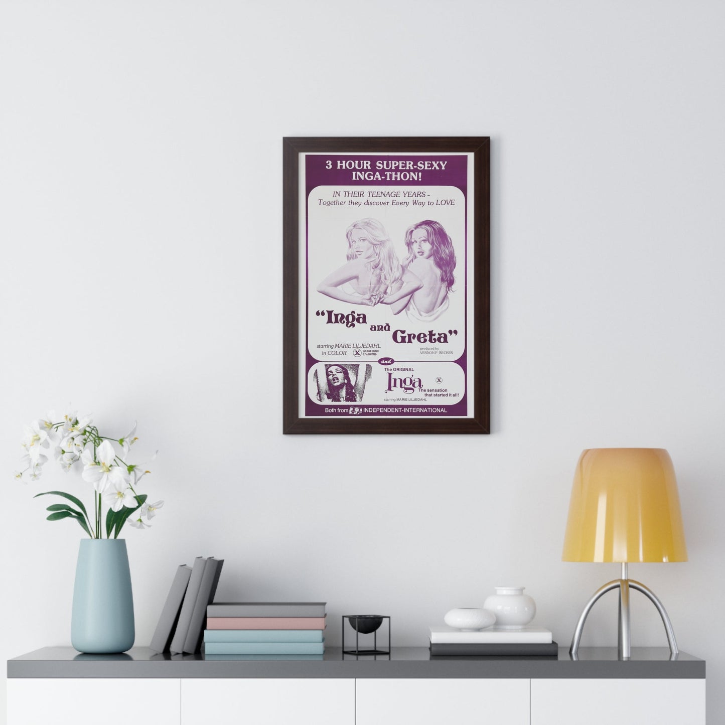 INGA AND GRETA + INGA 1968 - Framed Movie Poster-The Sticker Space