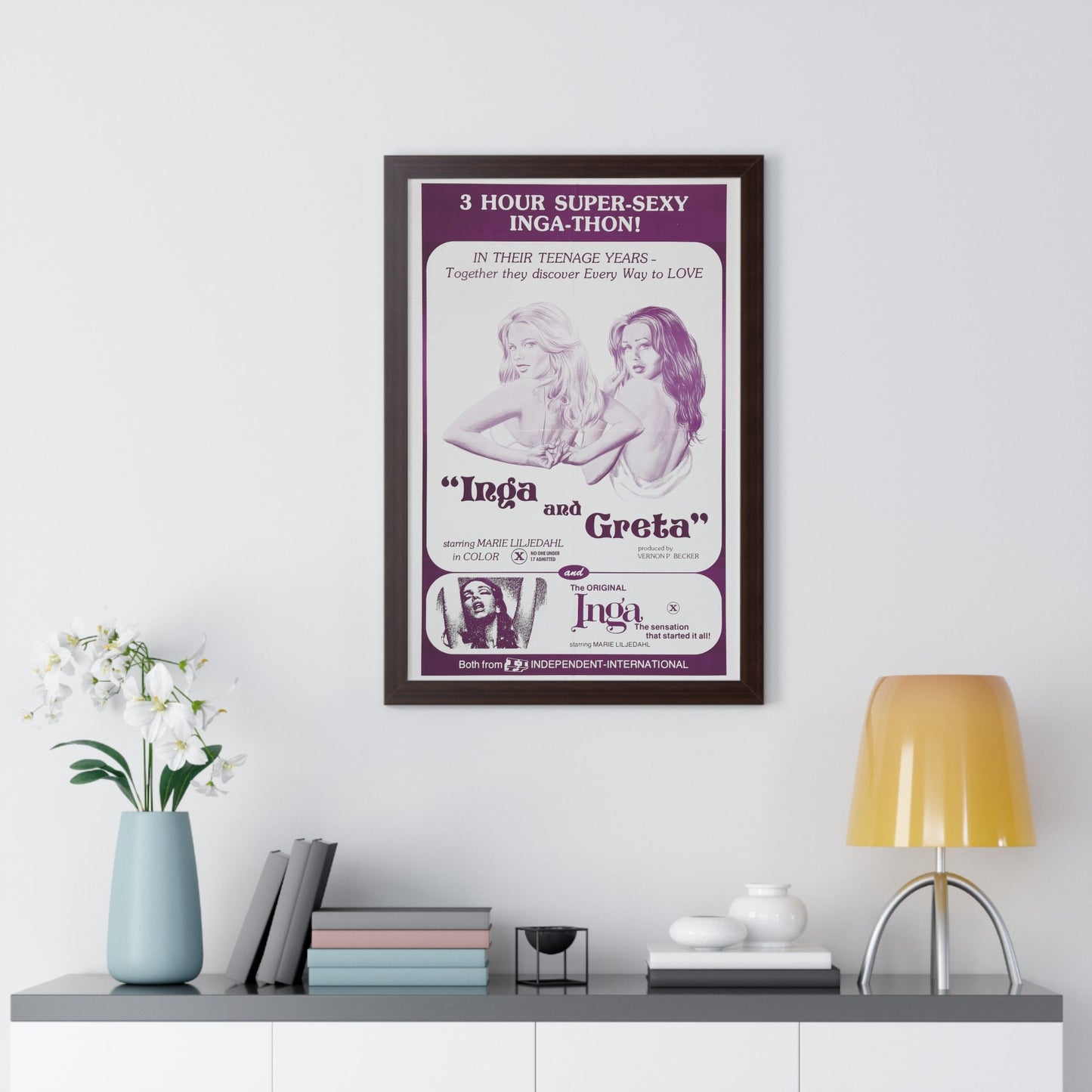 INGA AND GRETA + INGA 1968 - Framed Movie Poster-The Sticker Space