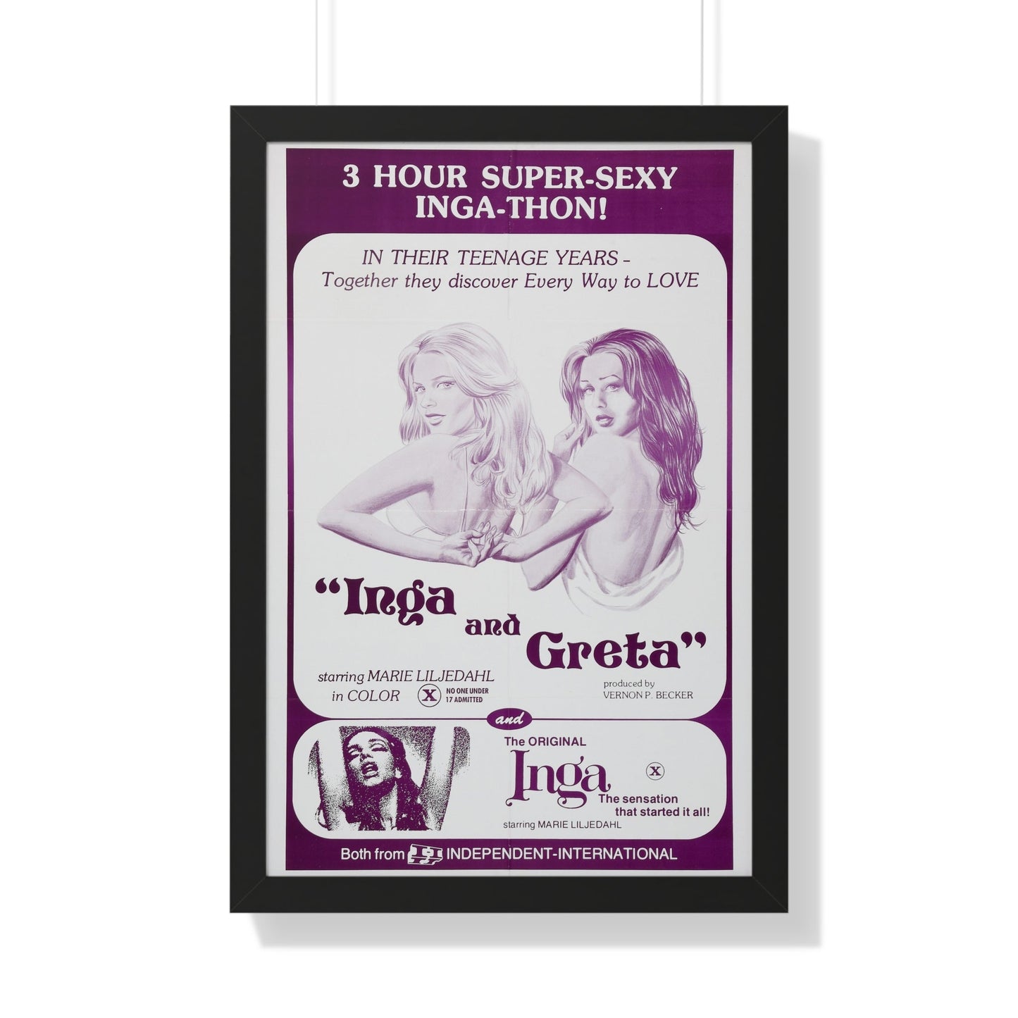 INGA AND GRETA + INGA 1968 - Framed Movie Poster-20" x 30"-The Sticker Space