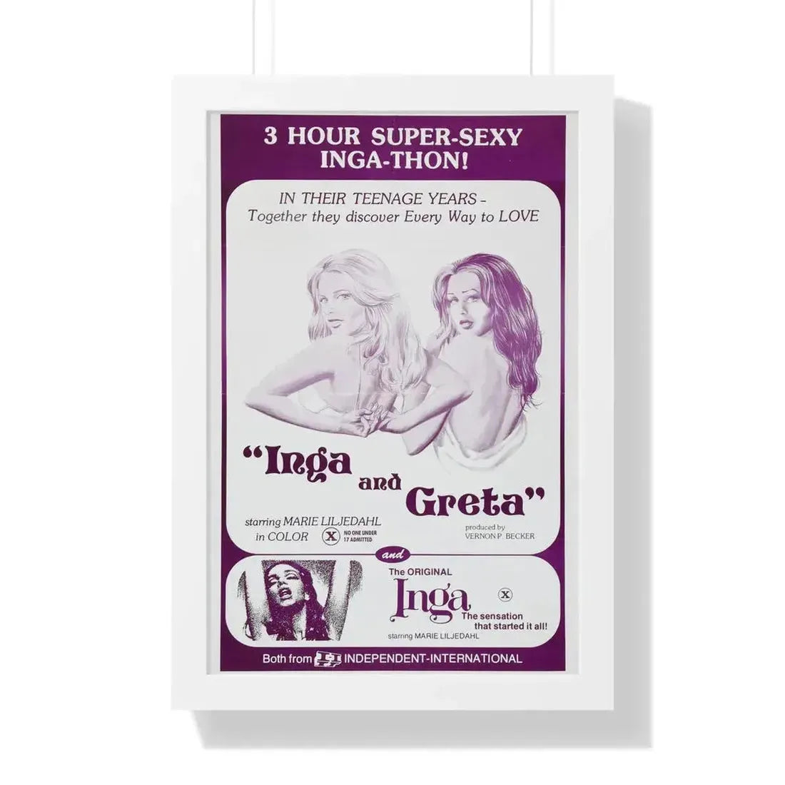 INGA AND GRETA + INGA 1968 - Framed Movie Poster - The Sticker Space
