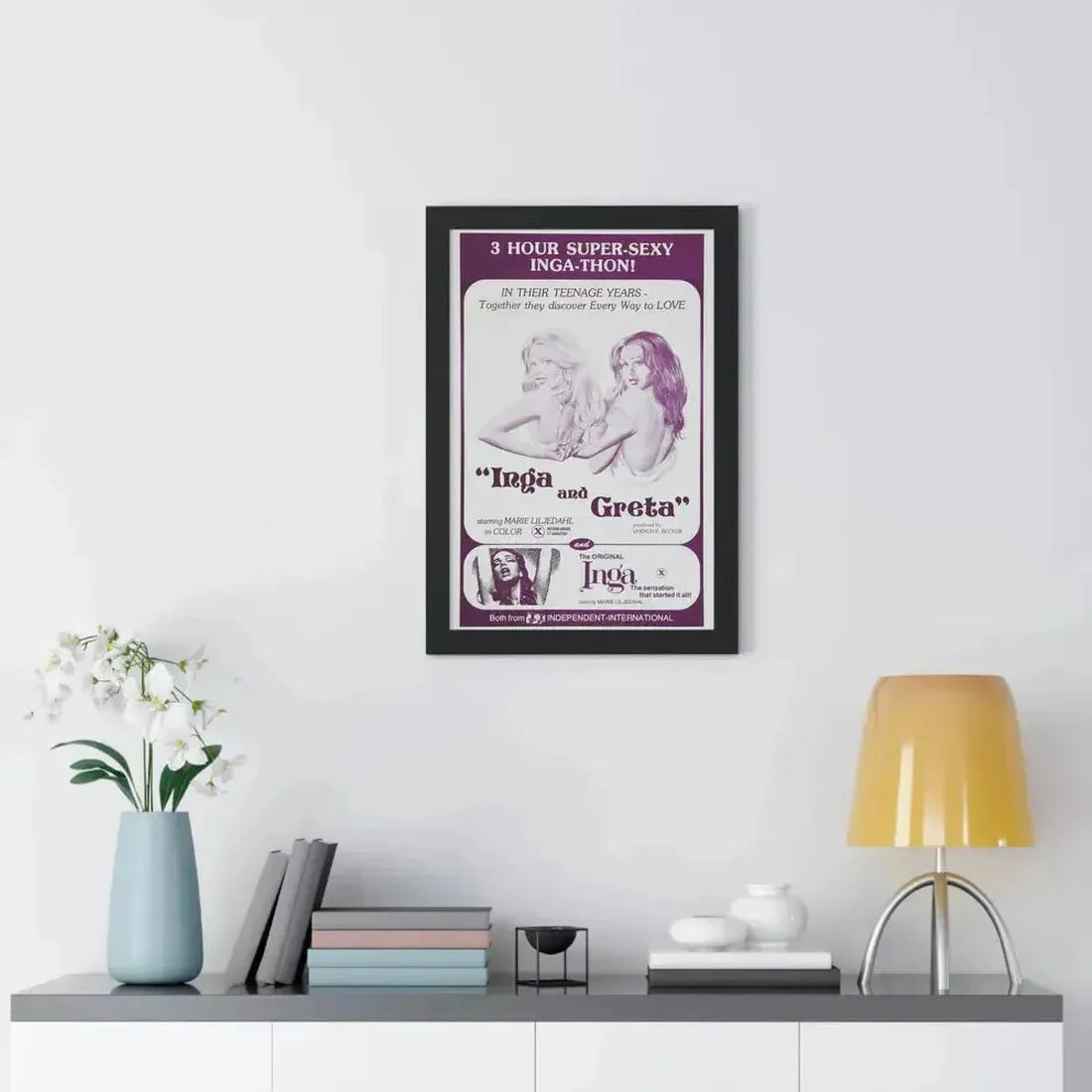 INGA AND GRETA + INGA 1968 - Framed Movie Poster - The Sticker Space