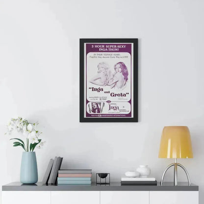 INGA AND GRETA + INGA 1968 - Framed Movie Poster - The Sticker Space