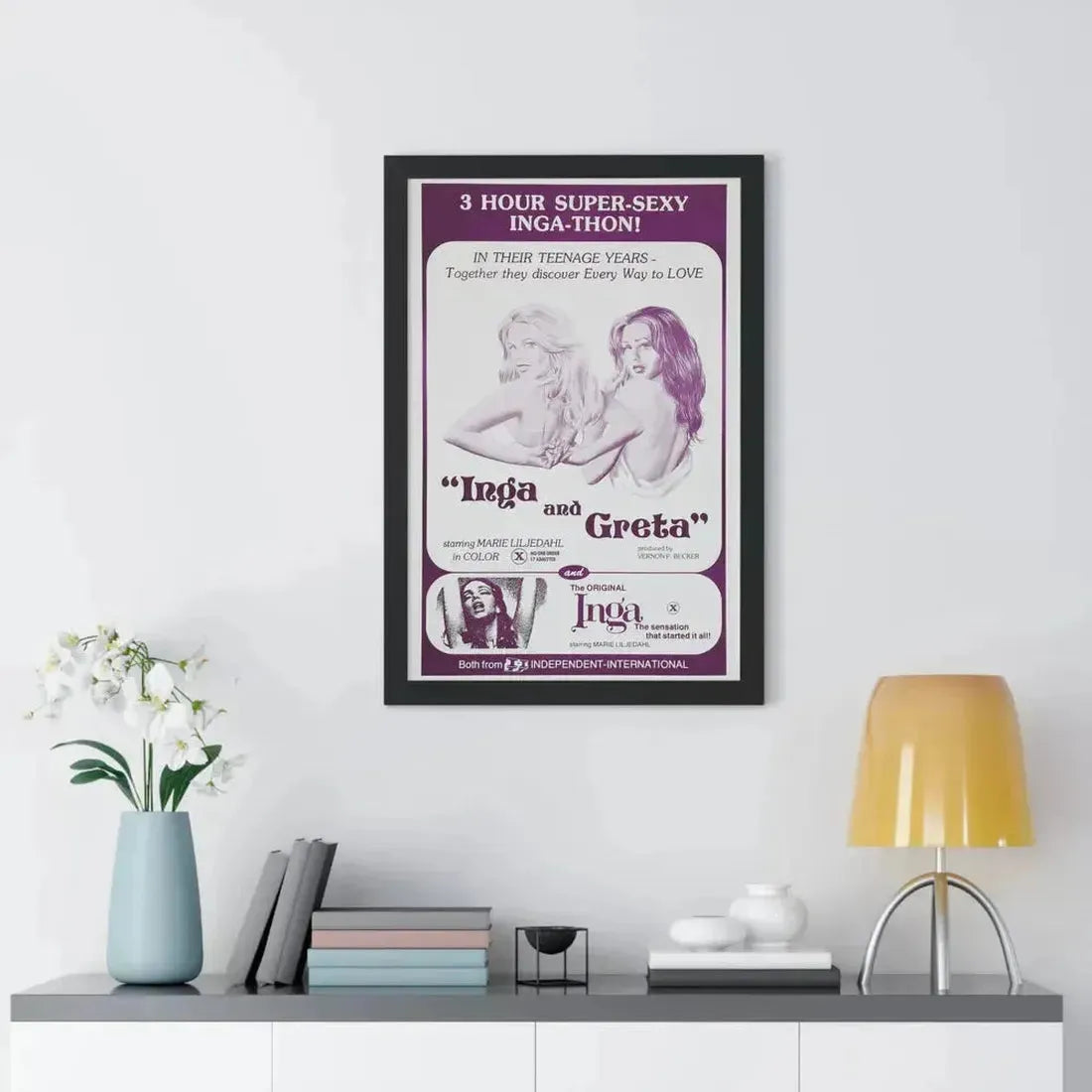 INGA AND GRETA + INGA 1968 - Framed Movie Poster - The Sticker Space