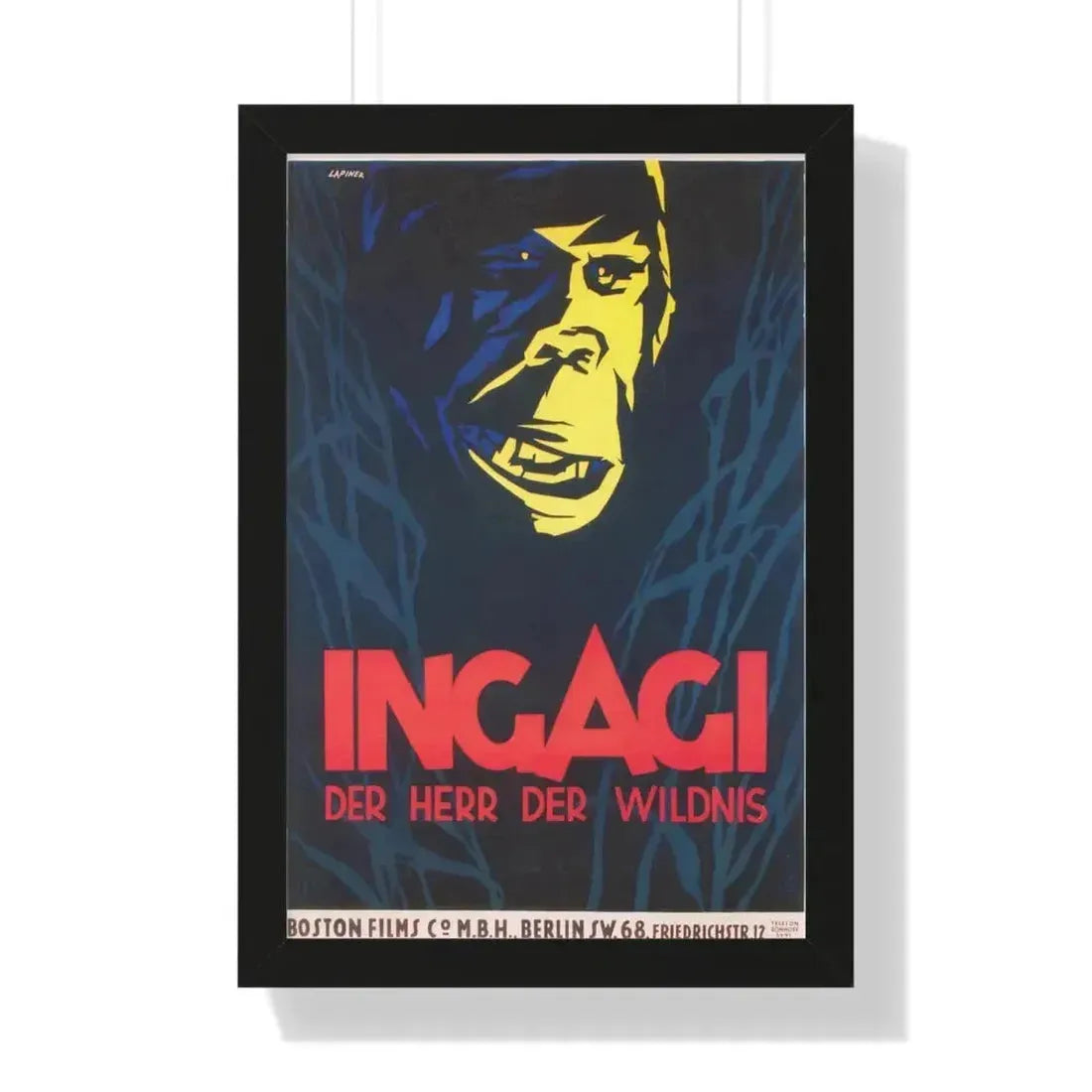 INGAGI 1930 - Framed Movie Poster 16″ x 24″ Black - The Sticker Space