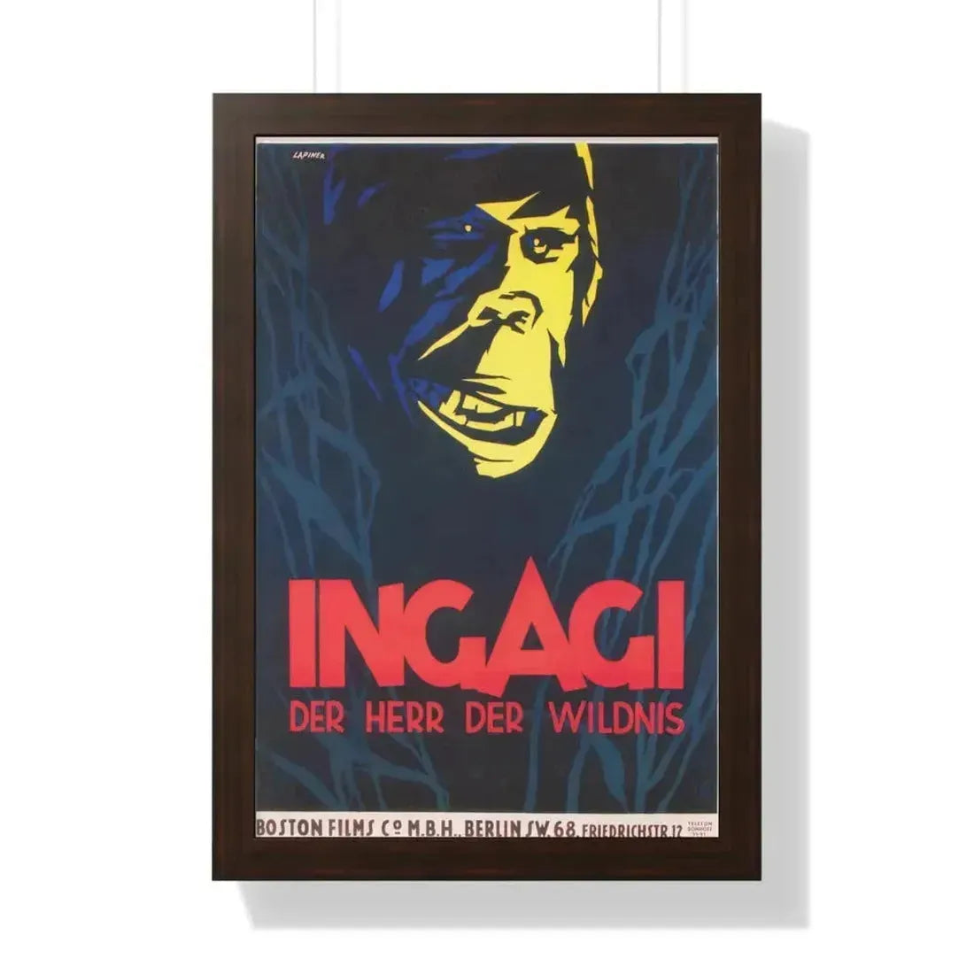 INGAGI 1930 - Framed Movie Poster 16″ x 24″ Walnut - The Sticker Space