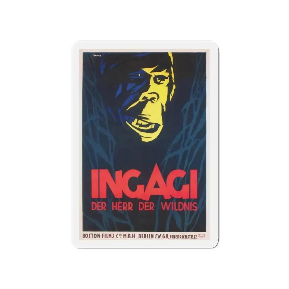 INGAGI 1930 Movie Poster - Refrigerator Magnet 4 Inch Die-Cut - The Sticker Space