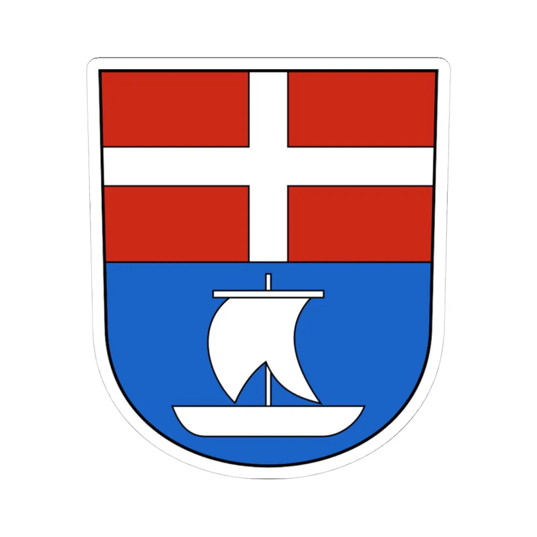 Ingenbohl-blazon (Switzerland) (Coat of Arms) STICKER Vinyl Kiss-Cut Decal 4 Inch White - The Sticker Space