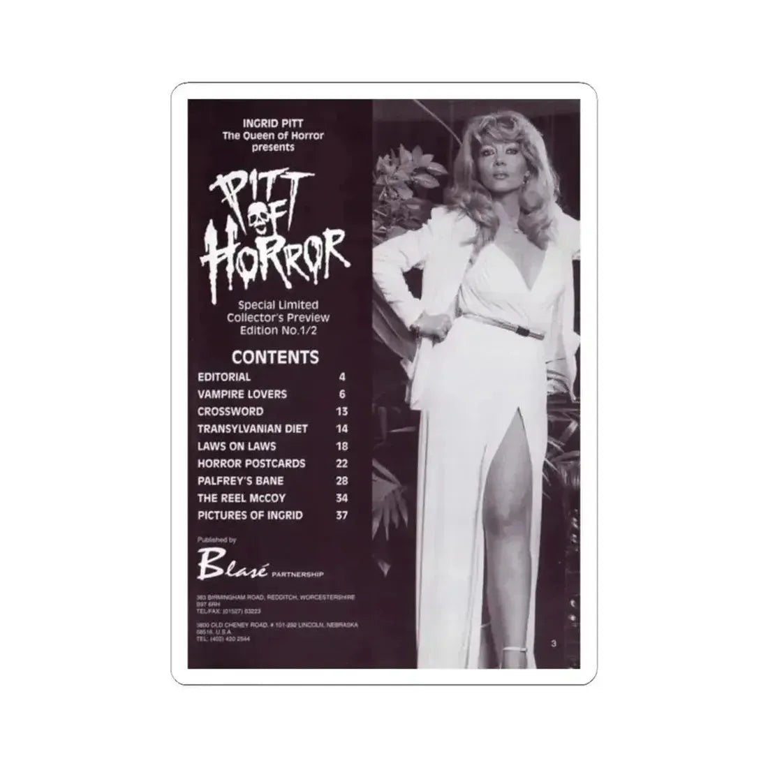 Ingrid Pitt #136 (Vintage Female Icon) STICKER Vinyl Kiss-Cut Decal 2 Inch White - The Sticker Space