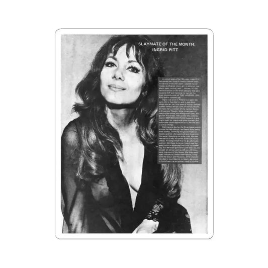 Ingrid Pitt #137 (Vintage Female Icon) STICKER Vinyl Kiss-Cut Decal 2 Inch White - The Sticker Space
