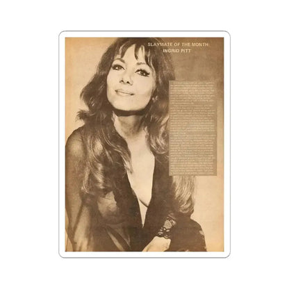 Ingrid Pitt #65 (Vintage Female Icon) STICKER Vinyl Kiss-Cut Decal 3 Inch White - The Sticker Space