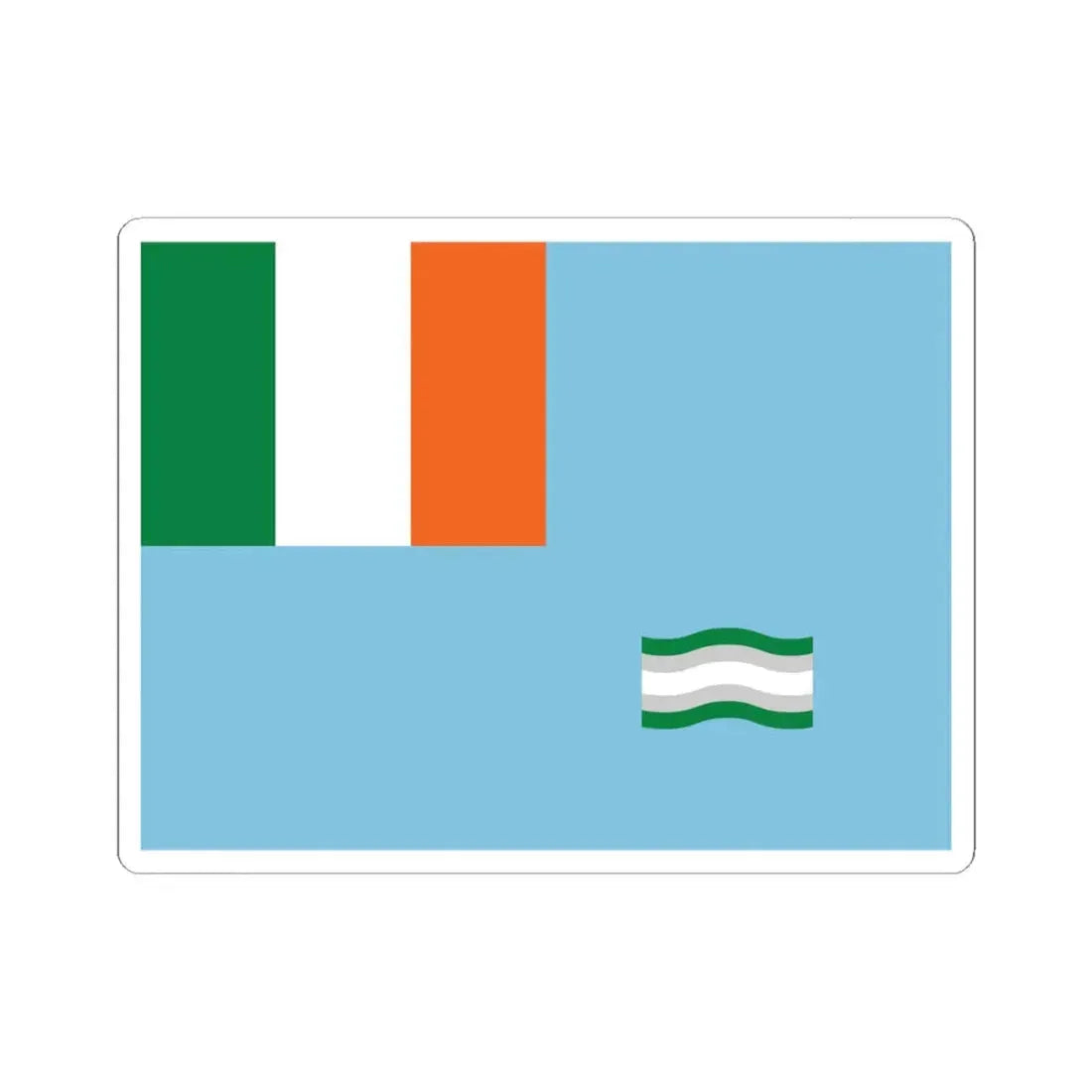 Inland Waterways Association of Ireland flag (Ireland) STICKER Vinyl Kiss-Cut Decal 4 Inch White - The Sticker Space