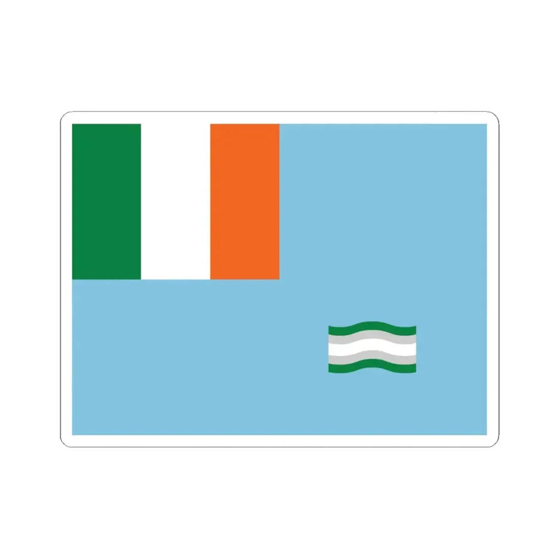 Inland Waterways Association of Ireland flag (Ireland) STICKER Vinyl Kiss-Cut Decal 6 Inch White - The Sticker Space