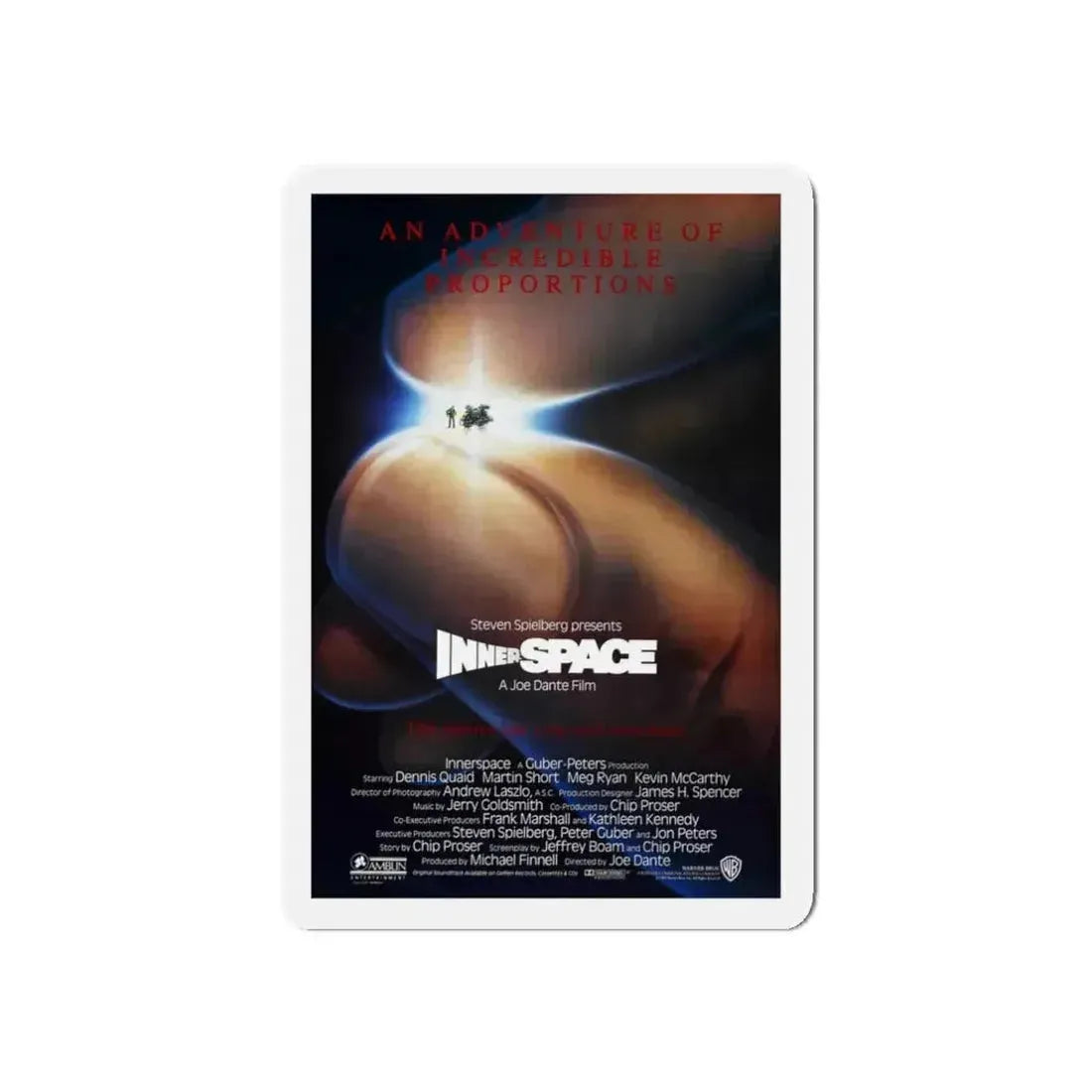INNERSPACE 1987 Movie Poster - Refrigerator Magnet 3 Inch Die-Cut - The Sticker Space