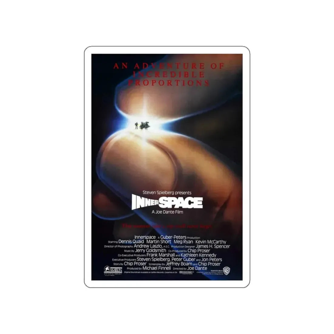 INNERSPACE 1987 Movie Poster STICKER Vinyl Die-Cut Decal - The Sticker Space