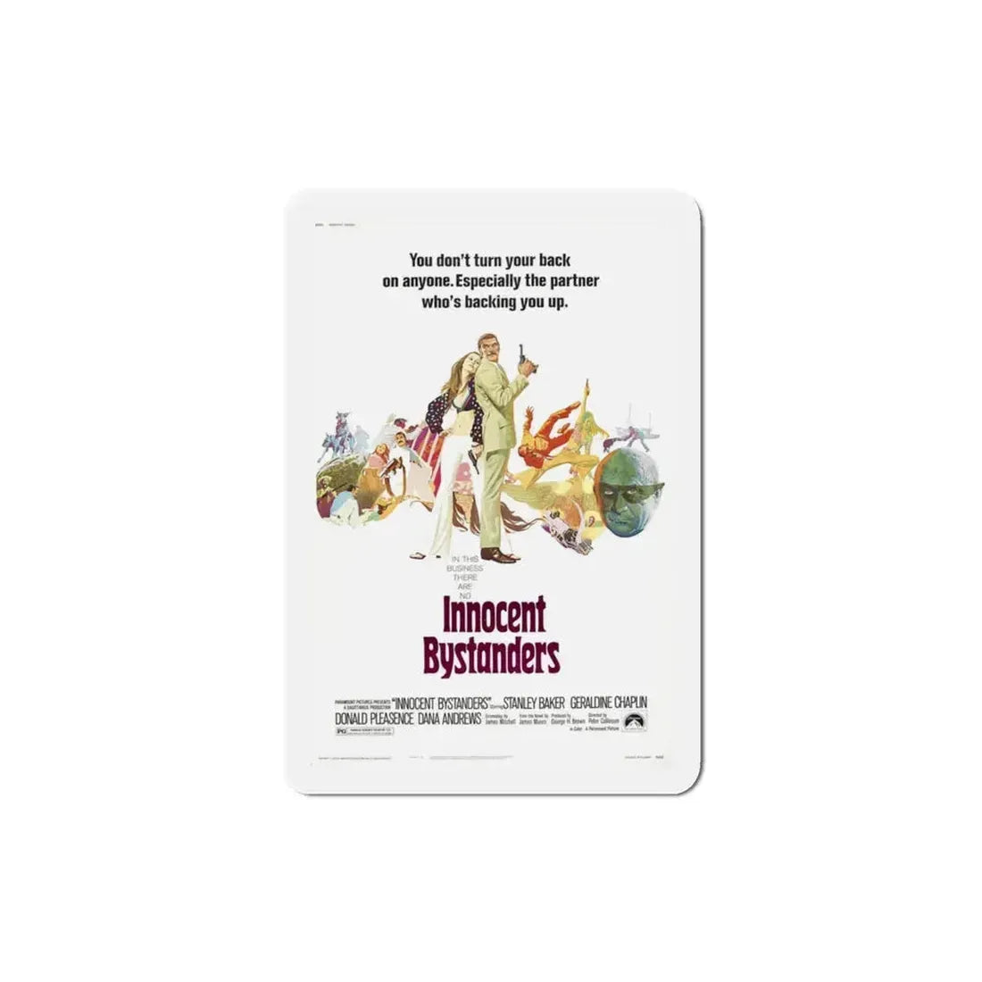 Innocent Bystanders 1972 Movie Poster Refrigerator Magnet 3 Inch - The Sticker Space