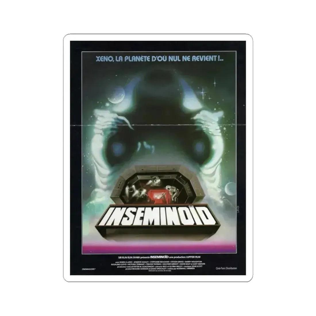 INSEMINOID (FRENCH) 1981 Movie Poster - STICKER Vinyl Kiss-Cut Decal 3 Inch White - The Sticker Space