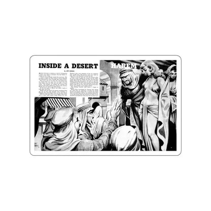 Inside A Desert Harem, Courage magazine, November 1957 (Magazine Illustration) STICKER Vinyl Die-Cut Decal White Die-Cut 2 Inch - The Sticker Space