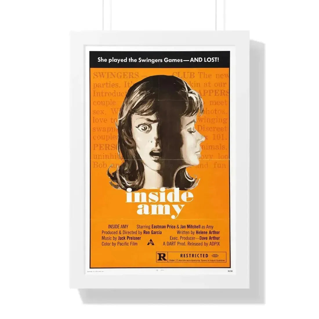 INSIDE AMY (SUPER SWINGING PLAYMATES) 1974 - Framed Movie Poster 16″ x 24″ White - The Sticker Space