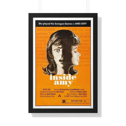 INSIDE AMY (SUPER SWINGING PLAYMATES) 1974 - Framed Movie Poster 20" x 30" Black - The Sticker Space