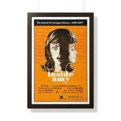 INSIDE AMY (SUPER SWINGING PLAYMATES) 1974 - Framed Movie Poster 20" x 30" Walnut - The Sticker Space