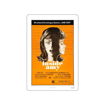 INSIDE AMY (SUPER SWINGING PLAYMATES) 1974 Movie Poster STICKER Vinyl Die-Cut Decal 2 Inch - The Sticker Space