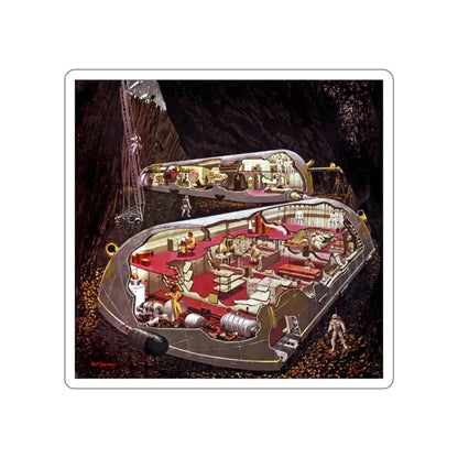 Inside the Lunar Base, 1952 (Magazine Illustration) STICKER Vinyl Die-Cut Decal White Die-Cut 3 Inch - The Sticker Space