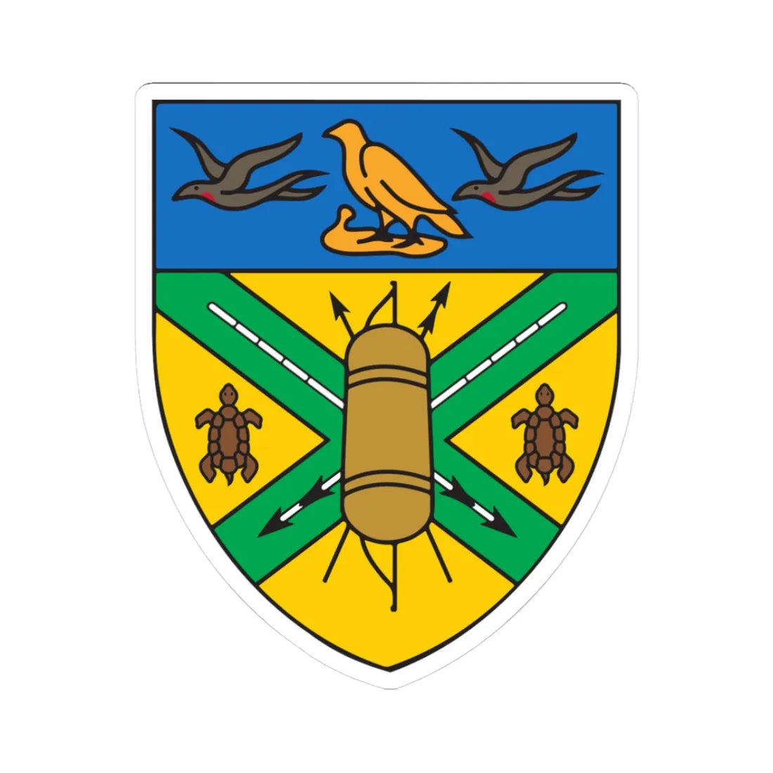 Insigne Insularum Salomonis (Solomon Islands) (Coat of Arms) STICKER Vinyl Kiss-Cut Decal 3 Inch White - The Sticker Space