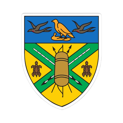 Insigne Insularum Salomonis (Solomon Islands) (Coat of Arms) STICKER Vinyl Kiss-Cut Decal 4 Inch White - The Sticker Space