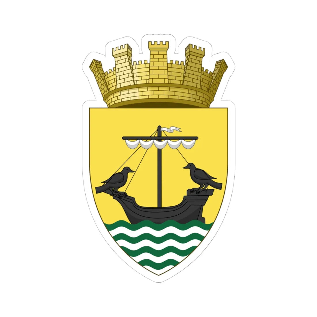 Insigne Olipsionis coronatum (Coat of Arms) STICKER Vinyl Kiss-Cut Decal 4 Inch White - The Sticker Space