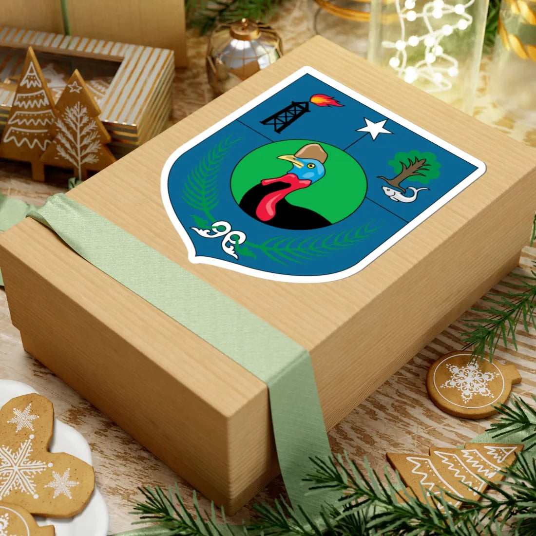 Insigne Papuae Occidentalis (Indonesia) (Coat of Arms) STICKER Vinyl Kiss-Cut Decal - The Sticker Space