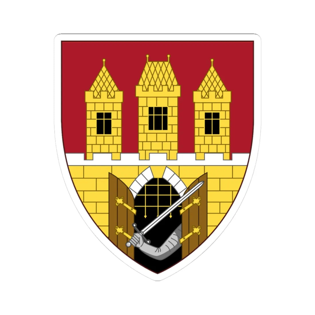 Insigne Pragae (Czech Republic) (Coat of Arms) STICKER Vinyl Kiss-Cut Decal 3 Inch White - The Sticker Space