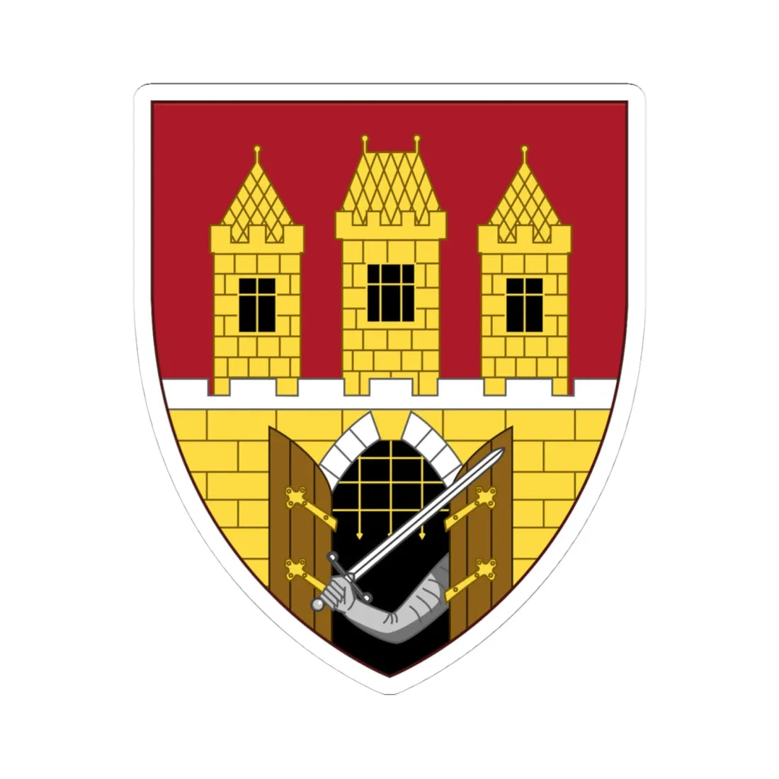 Insigne Pragae (Czech Republic) (Coat of Arms) STICKER Vinyl Kiss-Cut Decal 4 Inch White - The Sticker Space