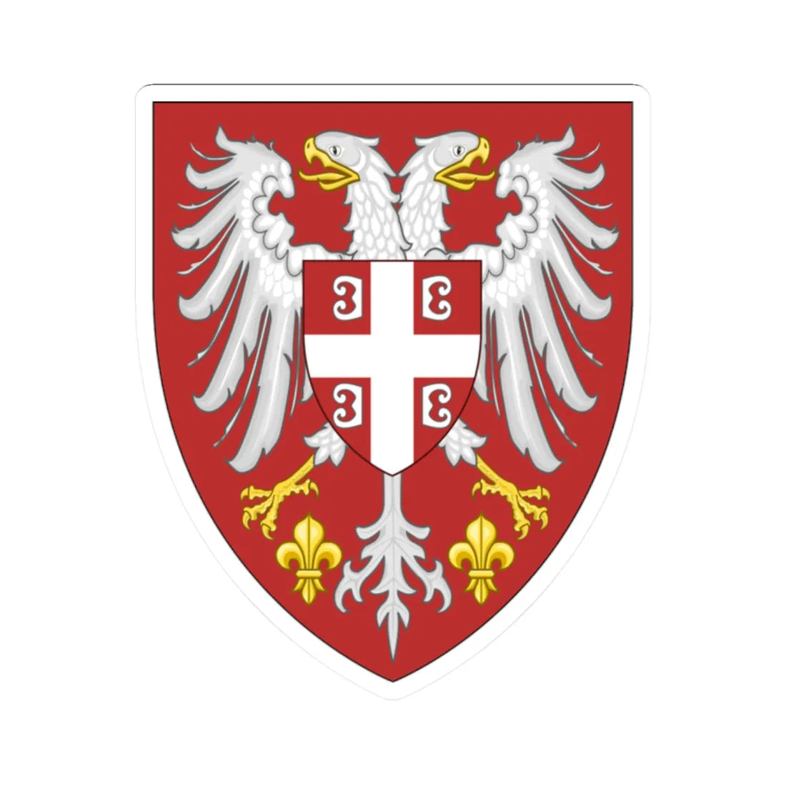 Insigne Serbicum (Serbia) (Coat of Arms) STICKER Vinyl Kiss-Cut Decal 2 Inch White - The Sticker Space
