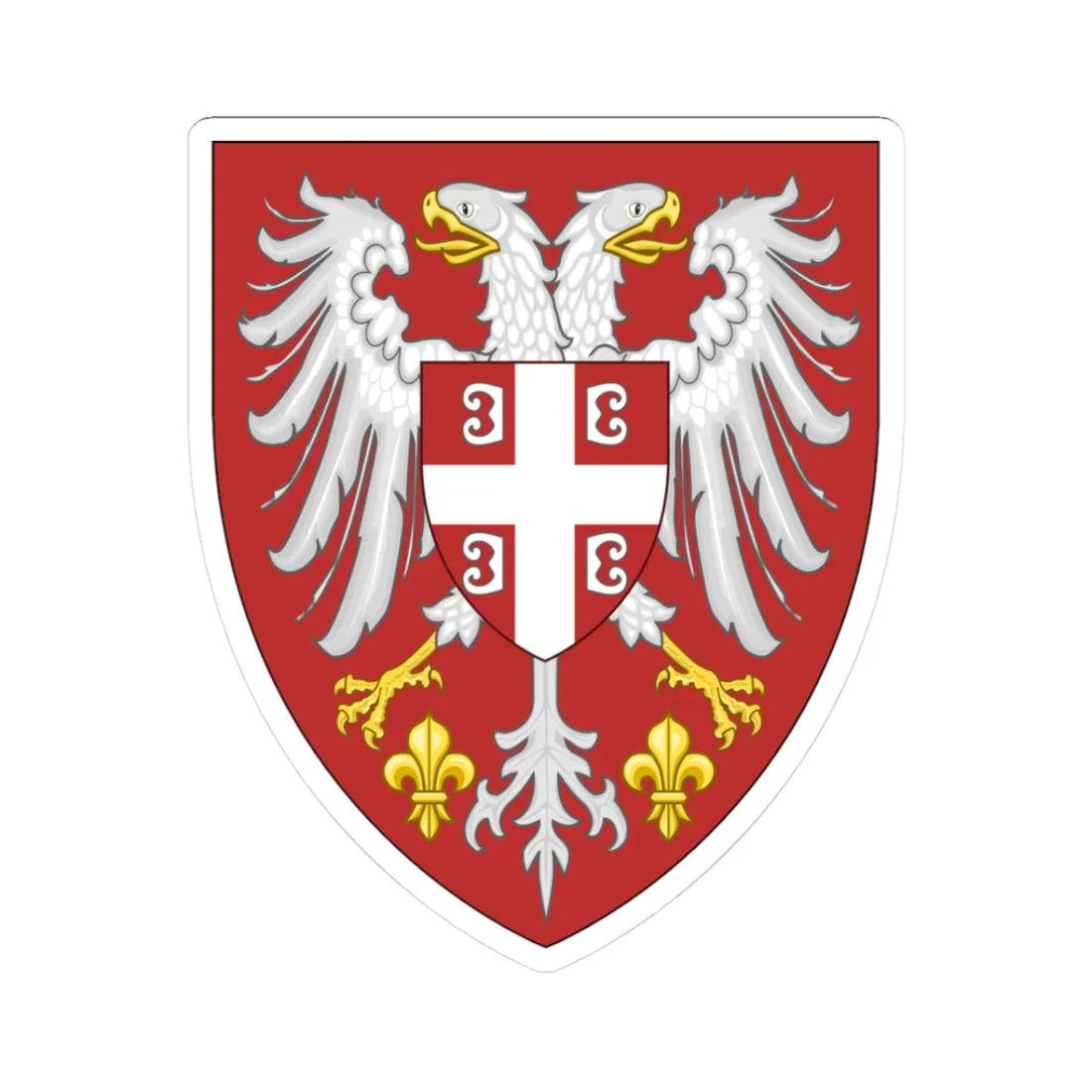 Insigne Serbicum (Serbia) (Coat of Arms) STICKER Vinyl Kiss-Cut Decal 3 Inch White - The Sticker Space
