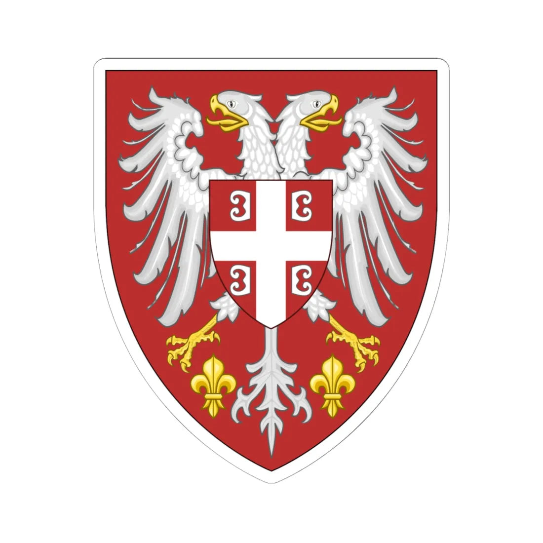 Insigne Serbicum (Serbia) (Coat of Arms) STICKER Vinyl Kiss-Cut Decal 6 Inch White - The Sticker Space