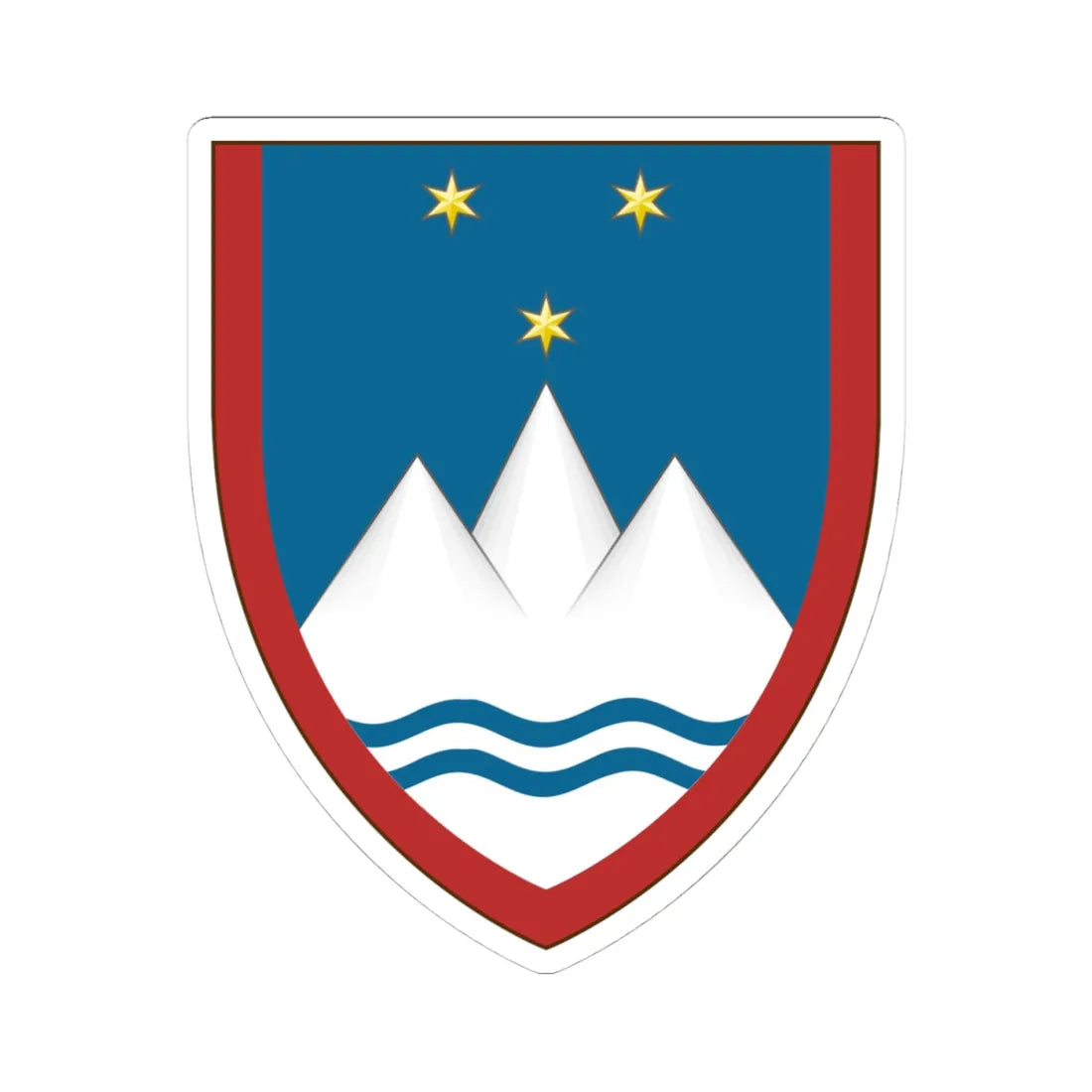 Insigne Slovenicum (Slovenia) (Coat of Arms) STICKER Vinyl Kiss-Cut Decal 4 Inch White - The Sticker Space