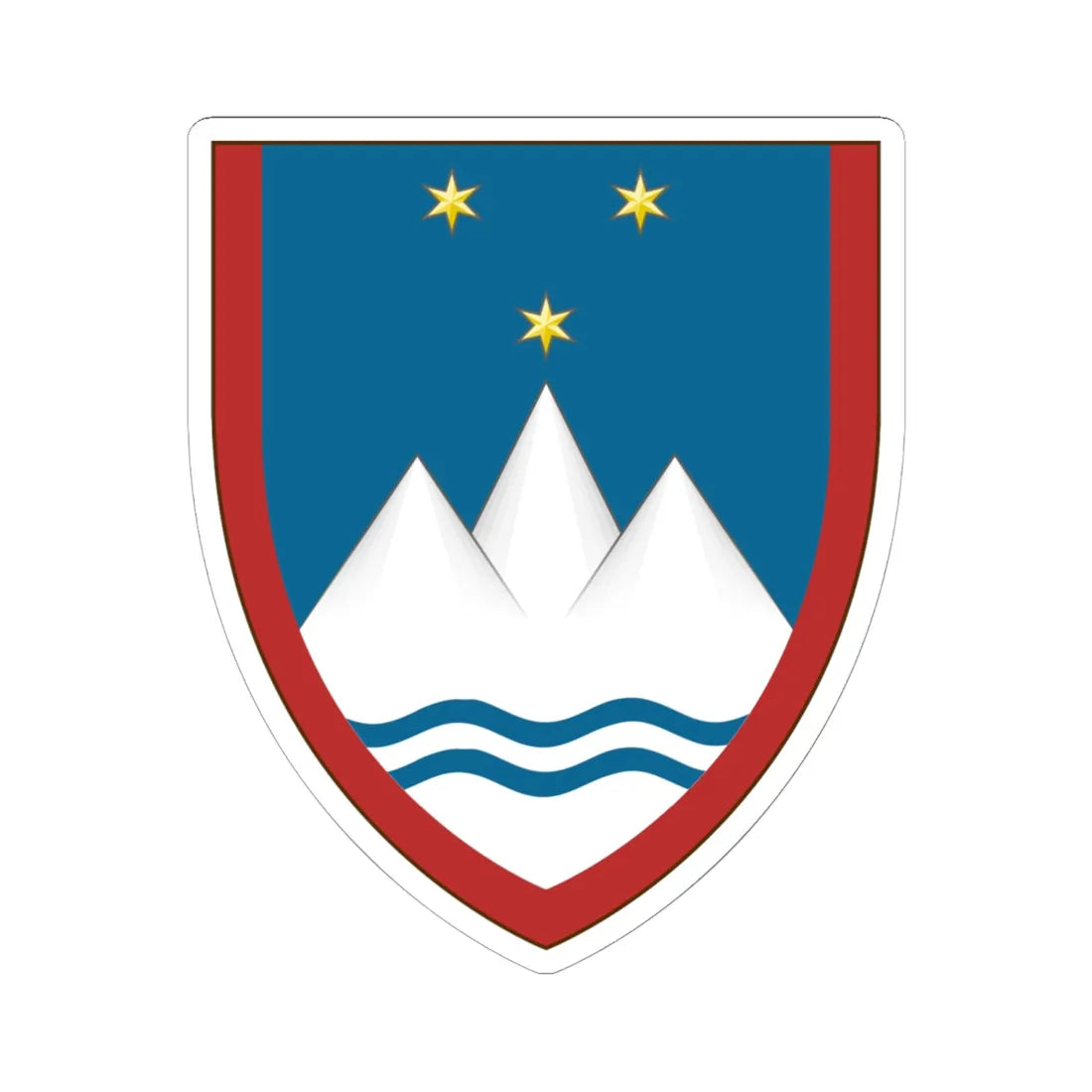 Insigne Slovenicum (Slovenia) (Coat of Arms) STICKER Vinyl Kiss-Cut Decal 6 Inch White - The Sticker Space