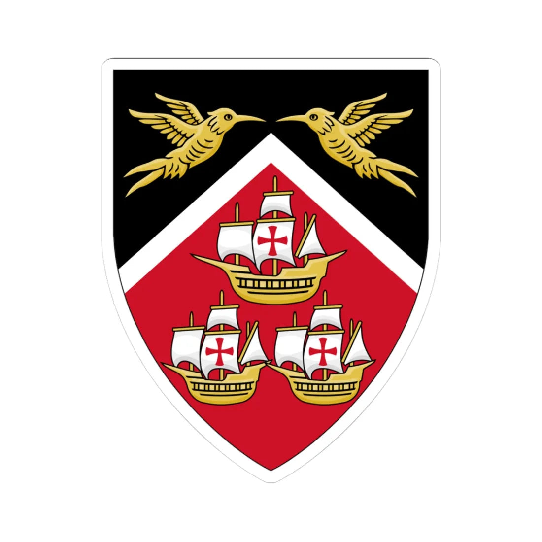 Insigne Trinitatis et Tobaci (Trinidad and Tobago) (Coat of Arms) STICKER Vinyl Kiss-Cut Decal 3 Inch White - The Sticker Space