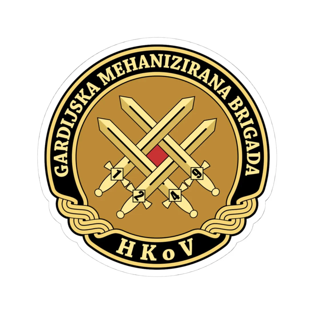 Insignia Croatia Army GMBR v1 (Croatia) (Coat of Arms) STICKER Vinyl Kiss-Cut Decal 4 Inch White - The Sticker Space