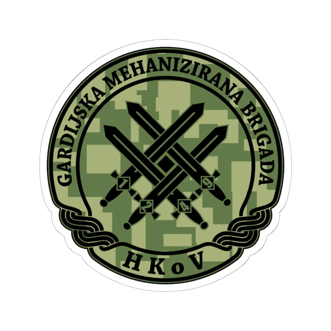 Insignia Croatia Army GMBR v2 (Croatia) (Coat of Arms) STICKER Vinyl Kiss-Cut Decal 6 Inch White - The Sticker Space