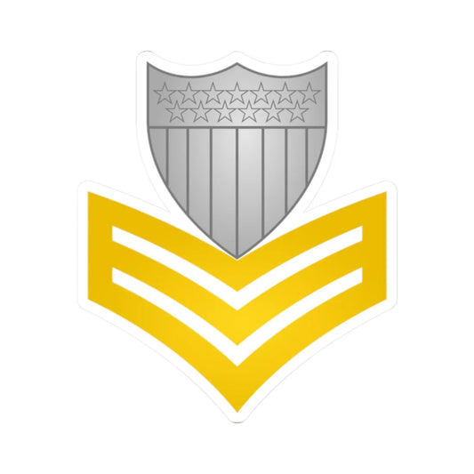 Insignia of a United States Coast Guard petty officer first class (United States) (Military Rank) STICKER Vinyl Kiss-Cut Decal 2 Inch White - The Sticker Space