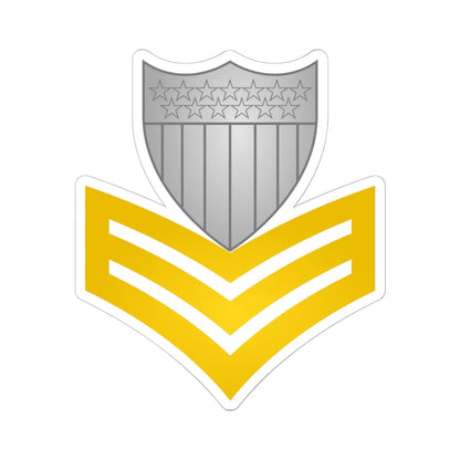 Insignia of a United States Coast Guard petty officer first class (United States) (Military Rank) STICKER Vinyl Kiss-Cut Decal 6 Inch White - The Sticker Space