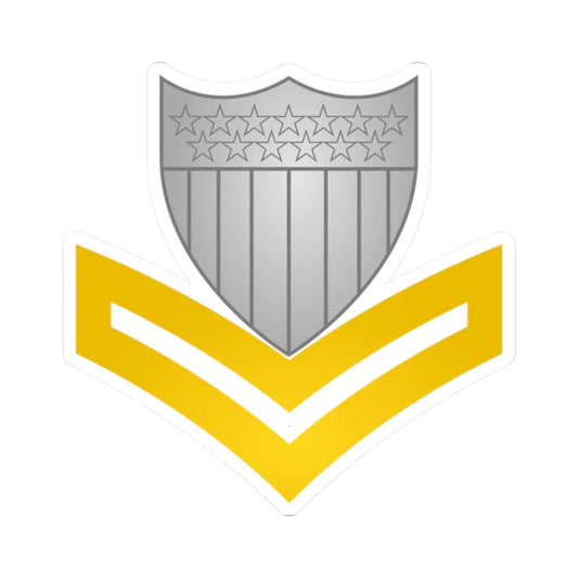 Insignia of a United States Coast Guard petty officer second class (United States) (Military Rank) STICKER Vinyl Kiss-Cut Decal 2 Inch White - The Sticker Space