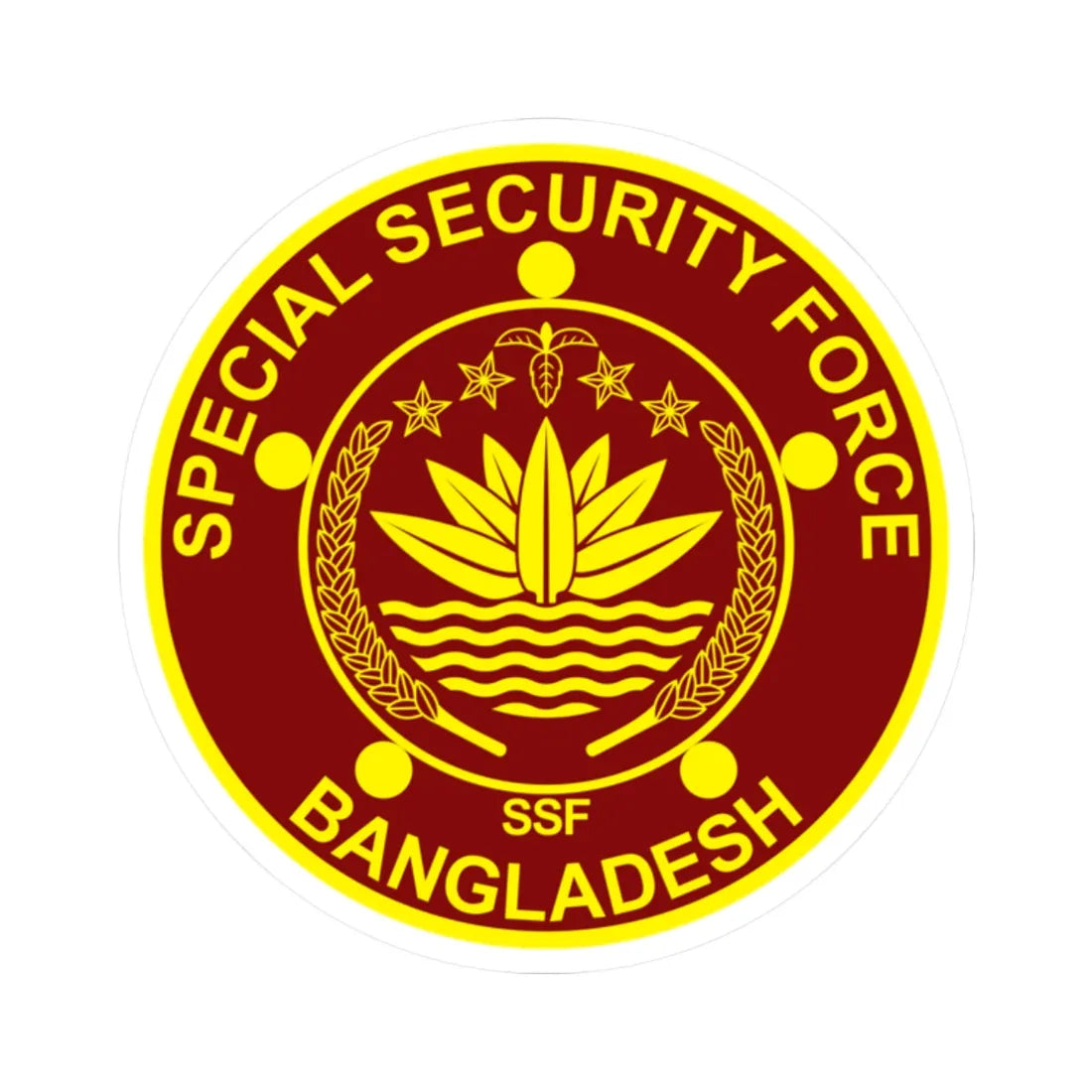 Insignia of the Special Security Force (Bangladesh) (Coat of Arms) STICKER Vinyl Kiss-Cut Decal 2 Inch White - The Sticker Space