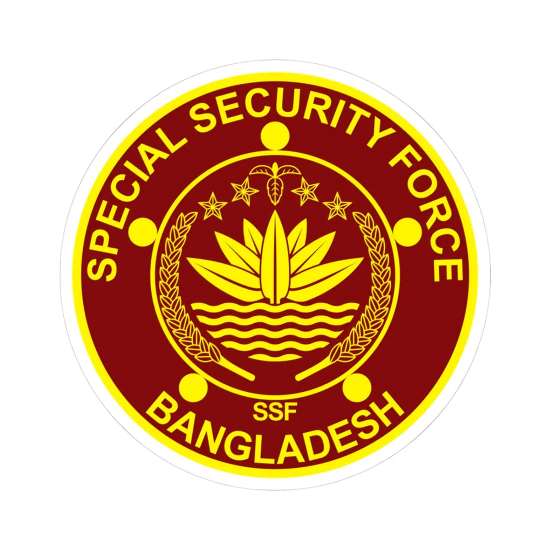 Insignia of the Special Security Force (Bangladesh) (Coat of Arms) STICKER Vinyl Kiss-Cut Decal 3 Inch White - The Sticker Space
