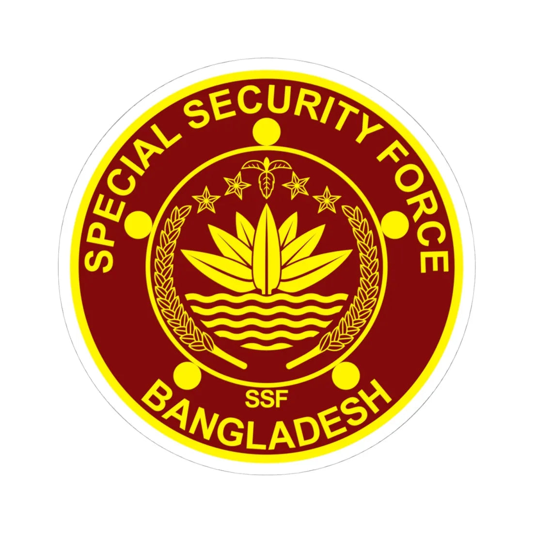 Insignia of the Special Security Force (Bangladesh) (Coat of Arms) STICKER Vinyl Kiss-Cut Decal 4 Inch White - The Sticker Space