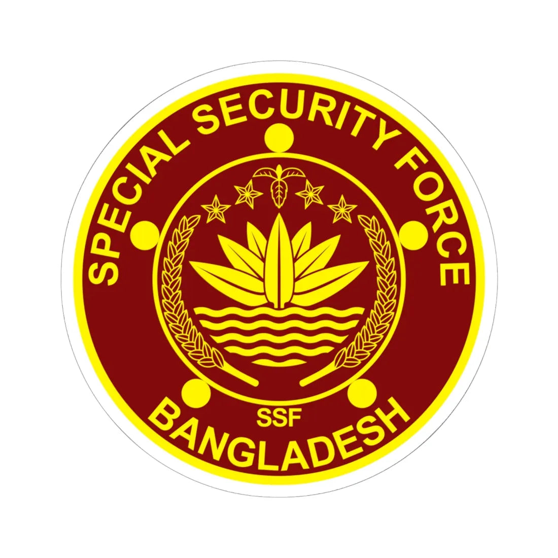 Insignia of the Special Security Force (Bangladesh) (Coat of Arms) STICKER Vinyl Kiss-Cut Decal 6 Inch White - The Sticker Space