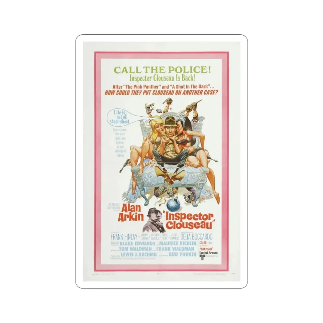 Inspector Clouseau 1968 Movie Poster STICKER Vinyl Die-Cut Decal - The Sticker Space