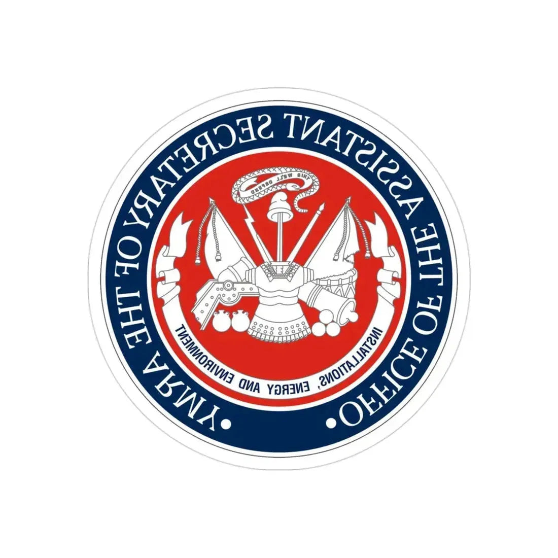 Installations Energy and Environment (U.S. Army) REVERSE PRINT Transparent Die-Cut STICKER 3 Inch Die-Cut Transparent - The Sticker Space