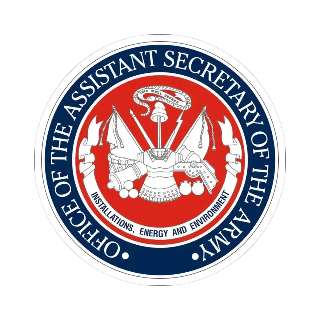 Installations Energy and Environment (U.S. Army) STICKER Vinyl Kiss-Cut Decal 3 Inch White - The Sticker Space